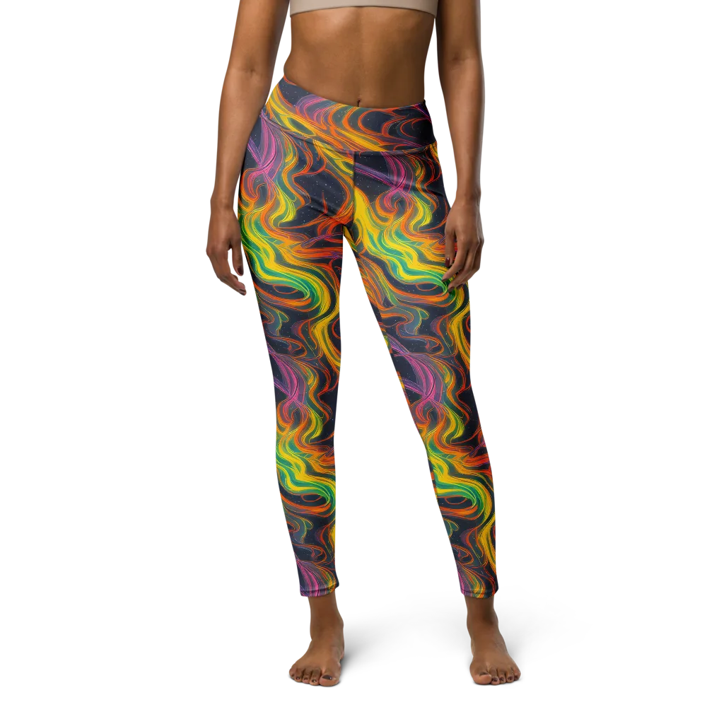 Starfall Ribbons on Yoga Leggings — Front