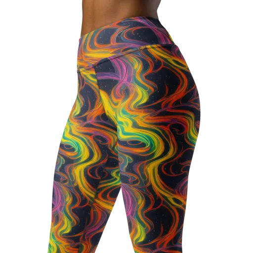 Starfall Ribbons on a Yoga Leggings
