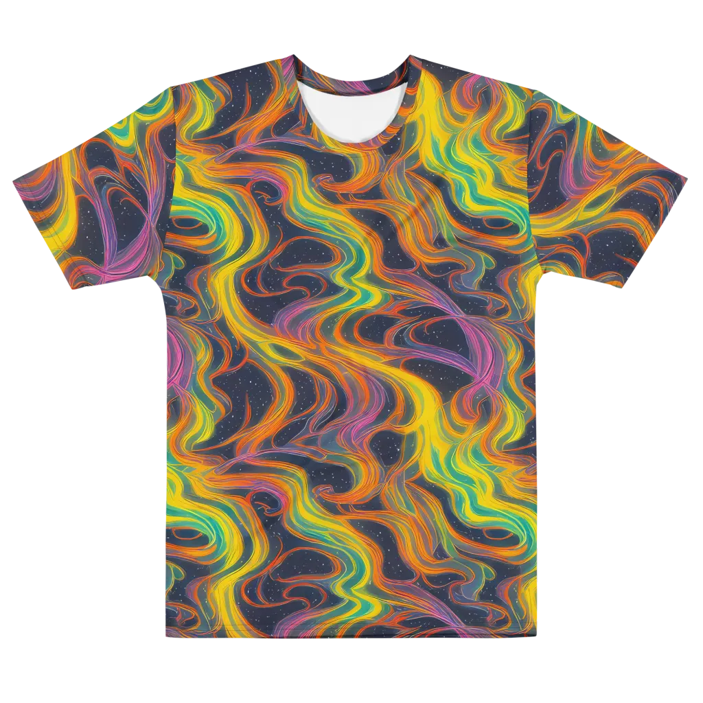 Starfall Ribbons on Men's Cotton Crew Neck T-Shirt — Front