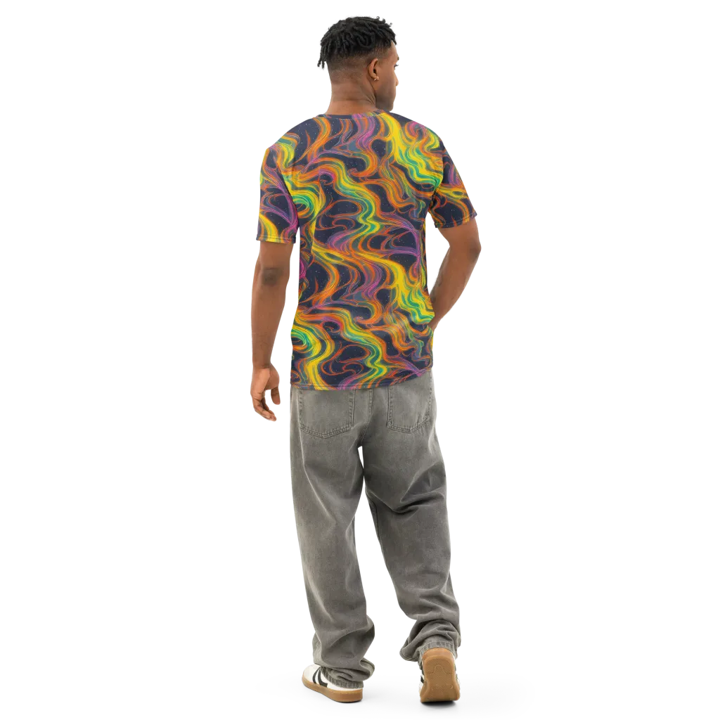 Starfall Ribbons on Men's Cotton Crew Neck T-Shirt — Back