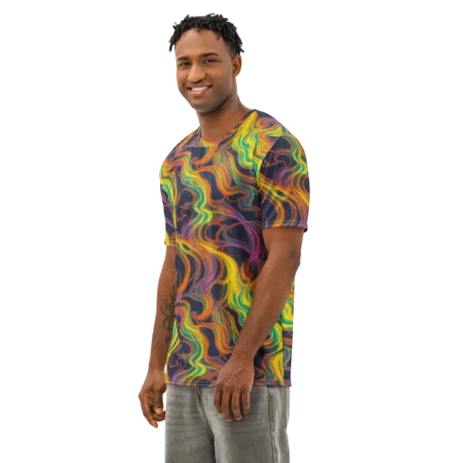 Starfall Ribbons on a Men's Cotton Crew Neck T-Shirt