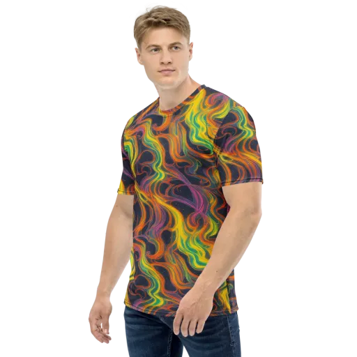 Starfall Ribbons on a Men's Crew Neck T-Shirt
