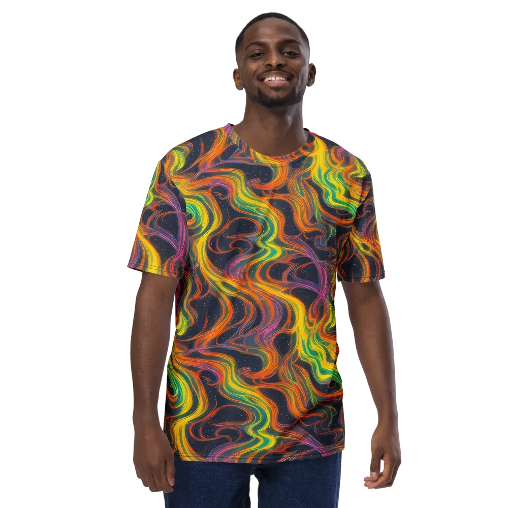 Starfall Ribbons on Men's Crew Neck T-Shirt — Front