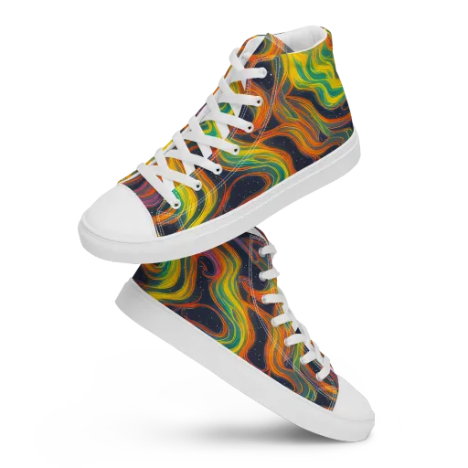 Starfall Ribbons on a Men's High Top Canvas Shoes