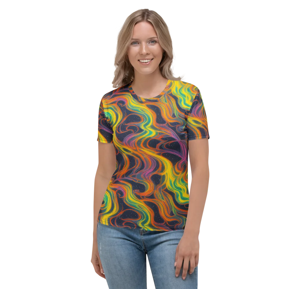 Starfall Ribbons on Women's Crew Neck T-Shirt — Front
