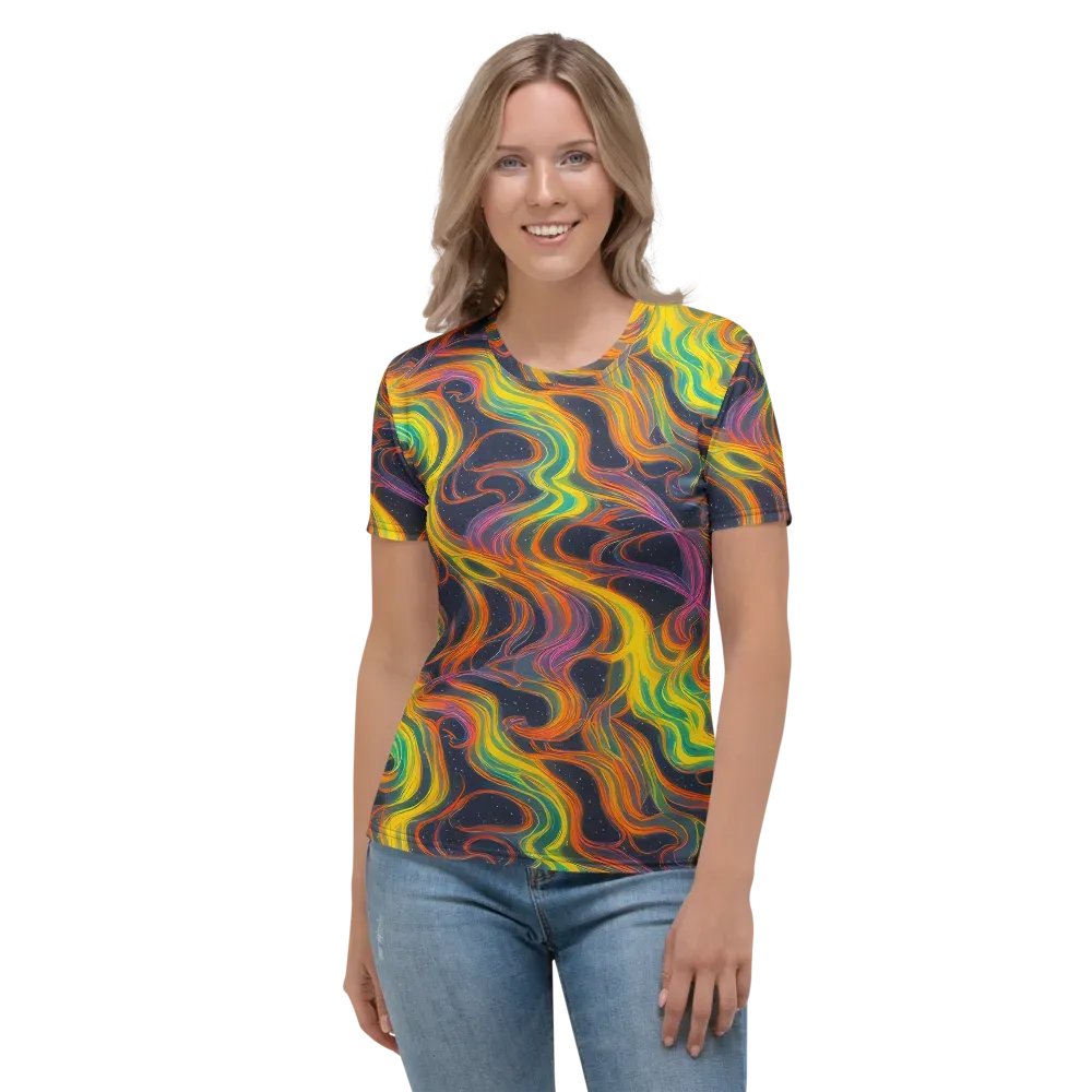 Starfall Ribbons on Women's Crew Neck T-Shirt — Front
