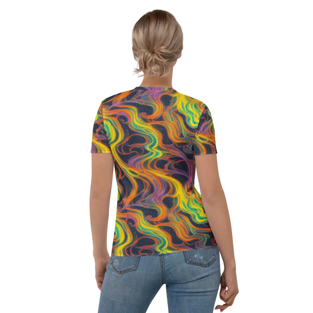 Starfall Ribbons on Women's Crew Neck T-Shirt — Back