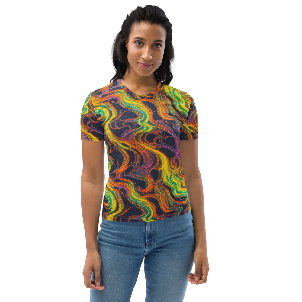 Starfall Ribbons on Women's Crew Neck T-Shirt — Front