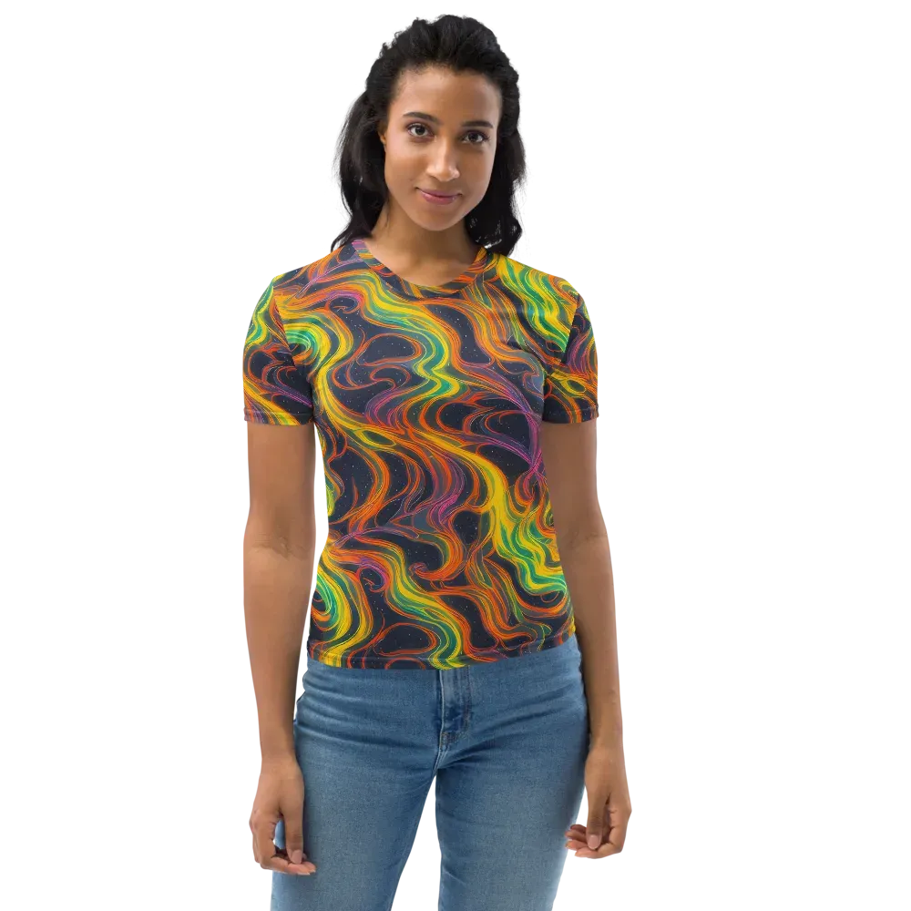 Starfall Ribbons on Women's Crew Neck T-Shirt — Front