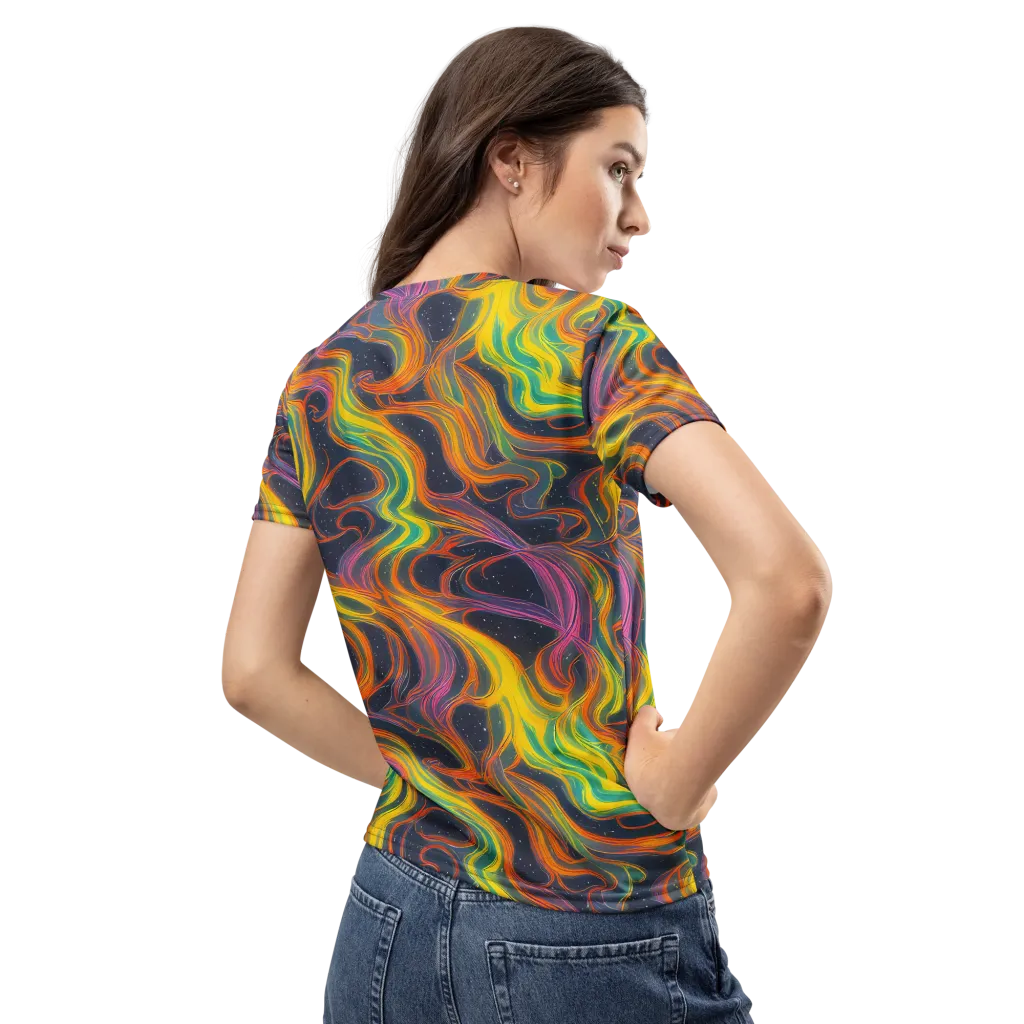 Starfall Ribbons on Women's Crew Neck T-Shirt — Back