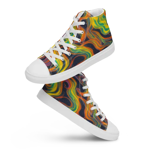 Starfall Ribbons on a Women's High Top Canvas Shoes