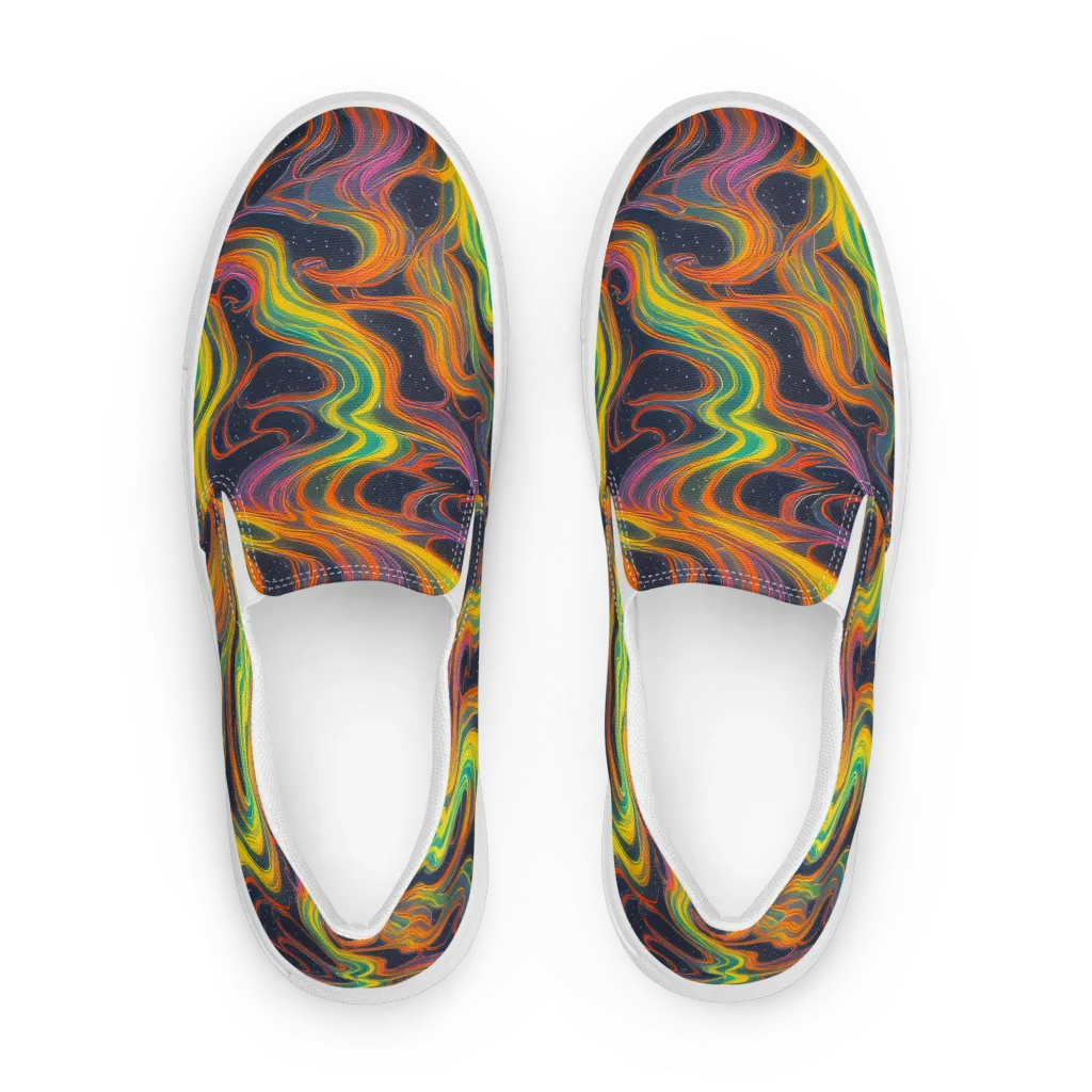 Starfall Ribbons on Men's Slip-On Canvas Shoes — Front
