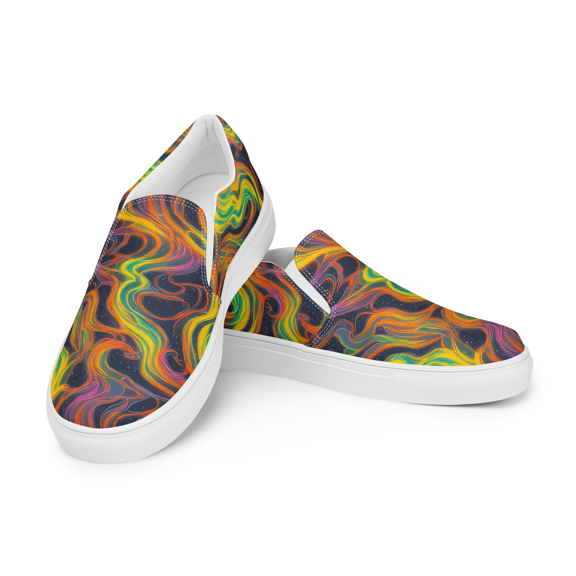 Starfall Ribbons on Men's Slip-On Canvas Shoes — Left Front