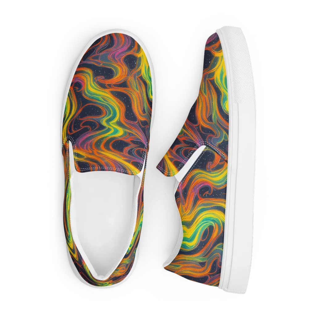 Starfall Ribbons on Men's Slip-On Canvas Shoes — Front