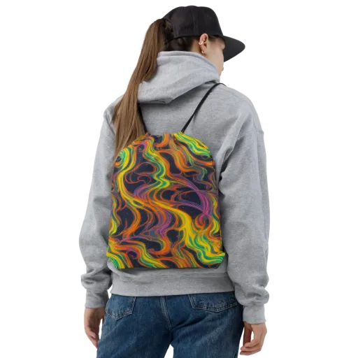 Starfall Ribbons on a Drawstring Bag