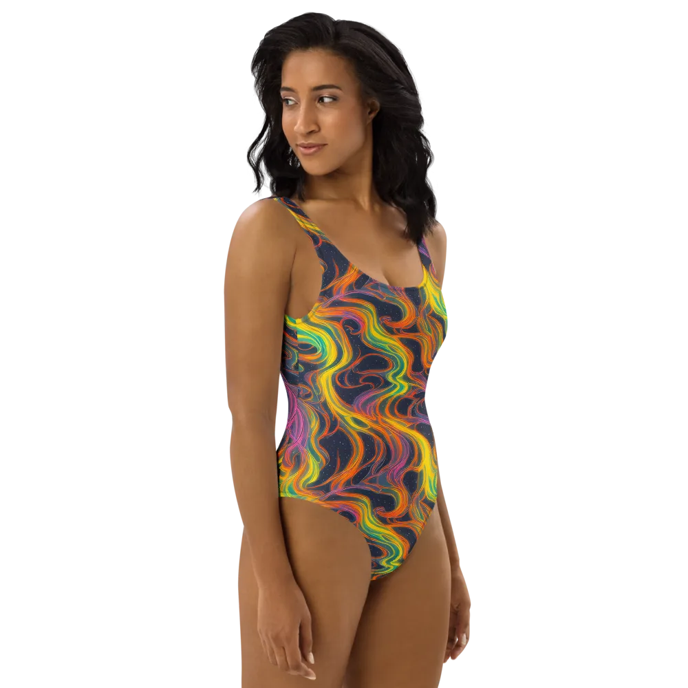 Starfall Ribbons on One-Piece Swimsuit — Right