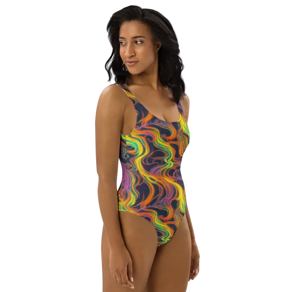 Starfall Ribbons on One-Piece Swimsuit — Right