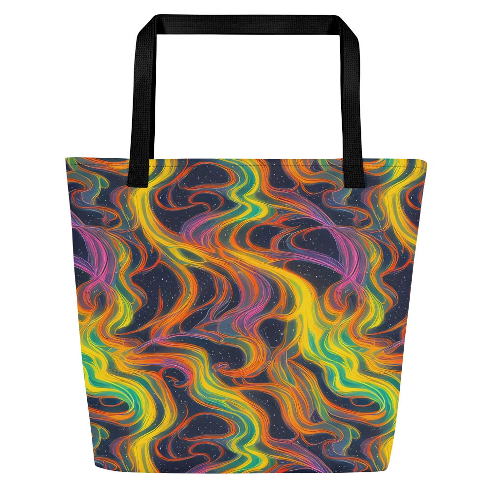 Starfall Ribbons on Large Tote Bag W/ Pocket — Front