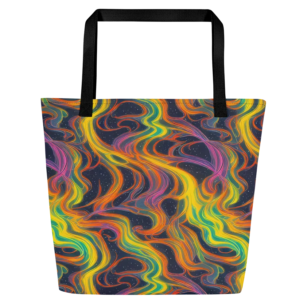 Starfall Ribbons on Large Tote Bag W/ Pocket — Front