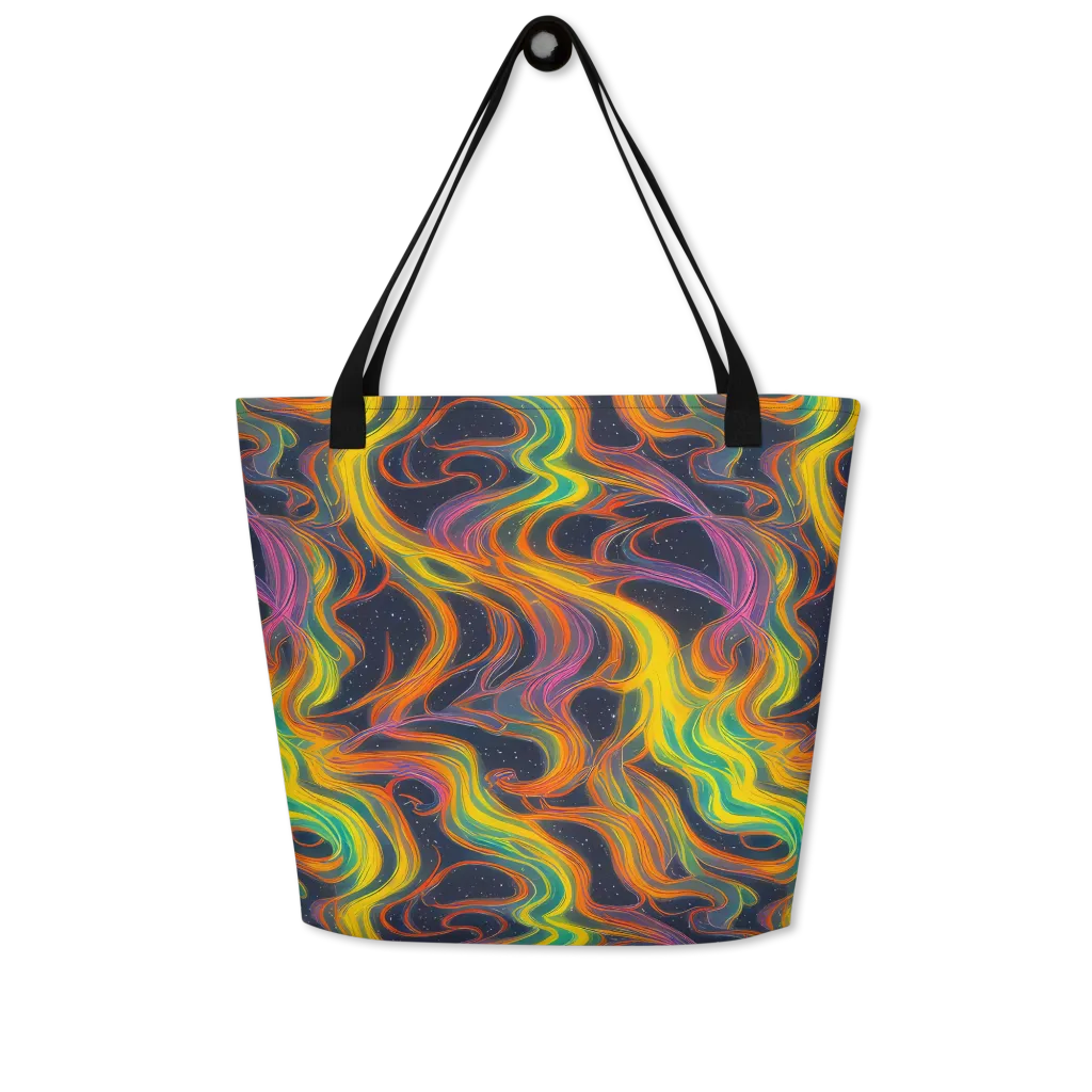 Starfall Ribbons on Large Tote Bag W/ Pocket — Front