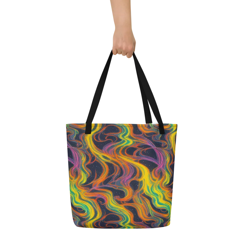 Starfall Ribbons on Large Tote Bag W/ Pocket — Front