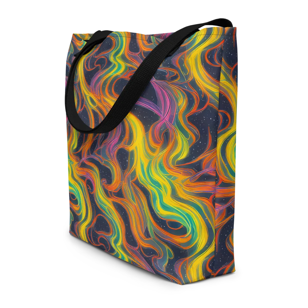 Starfall Ribbons on Large Tote Bag W/ Pocket — Front