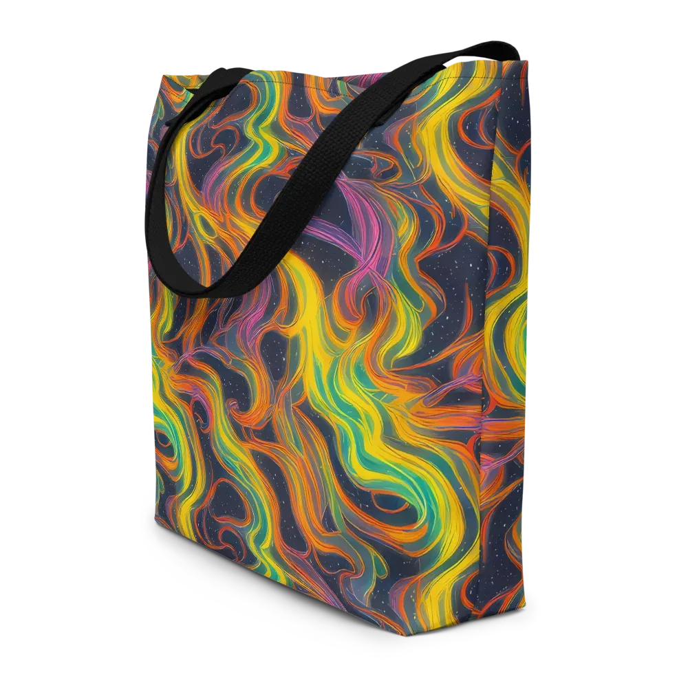 Starfall Ribbons on Large Tote Bag W/ Pocket — Front