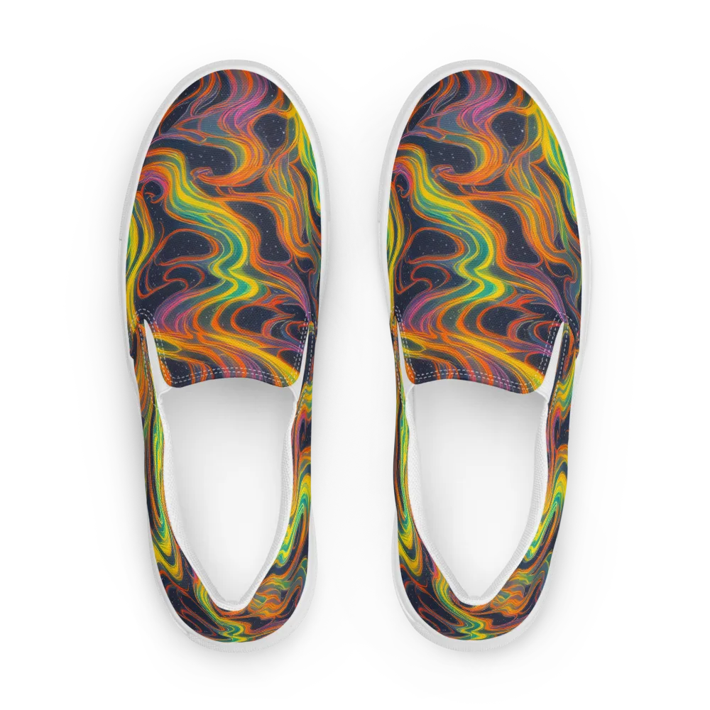 Starfall Ribbons on Women's Slip-On Canvas Shoes — Front