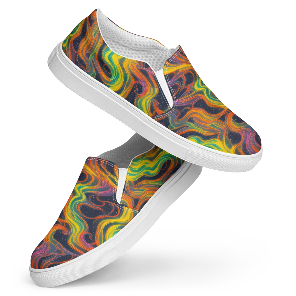 Starfall Ribbons on Women's Slip-On Canvas Shoes — Front