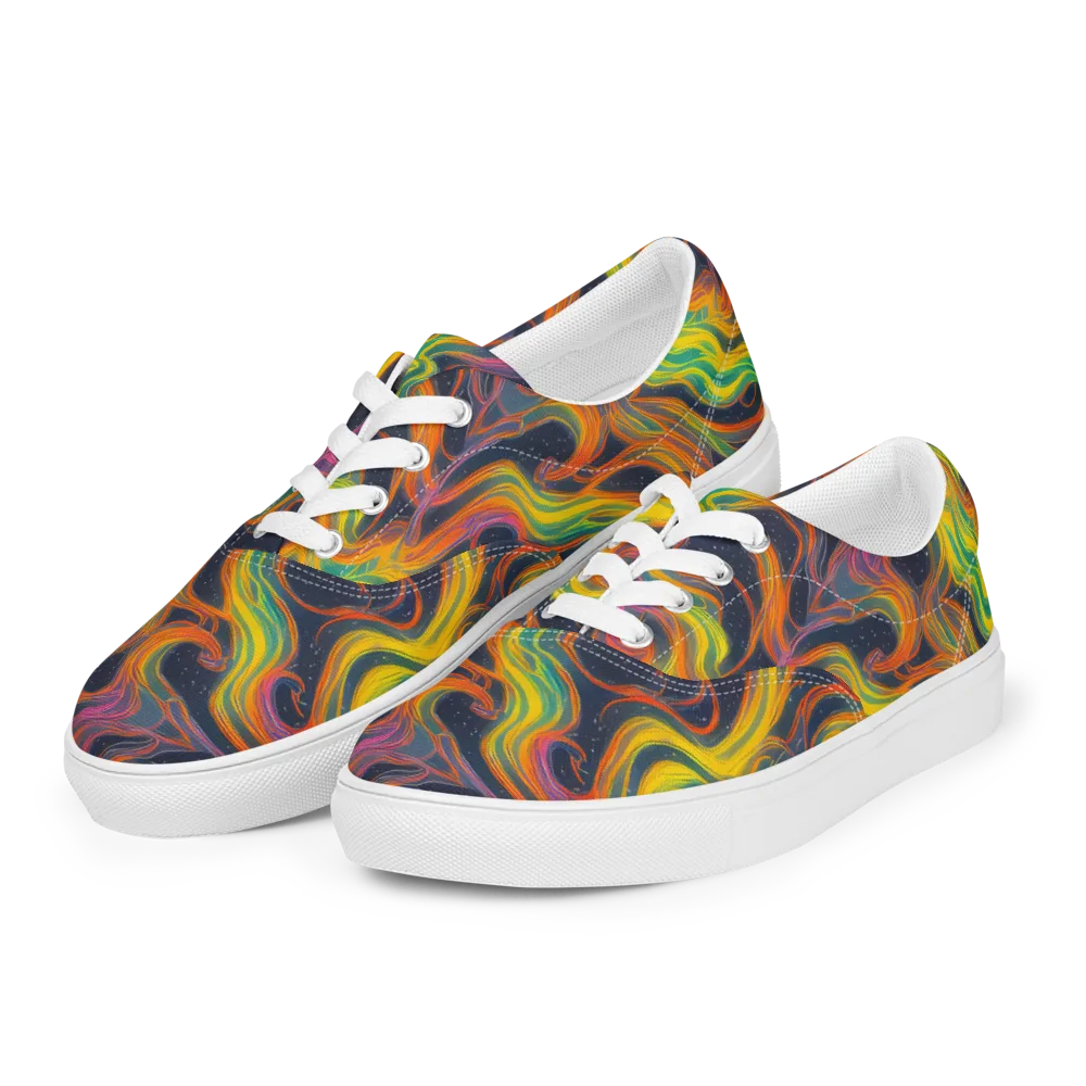Starfall Ribbons on Men's Lace-Up Canvas Shoes — Left Front