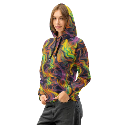 Starfall Ribbons on a Cotton Hoodie