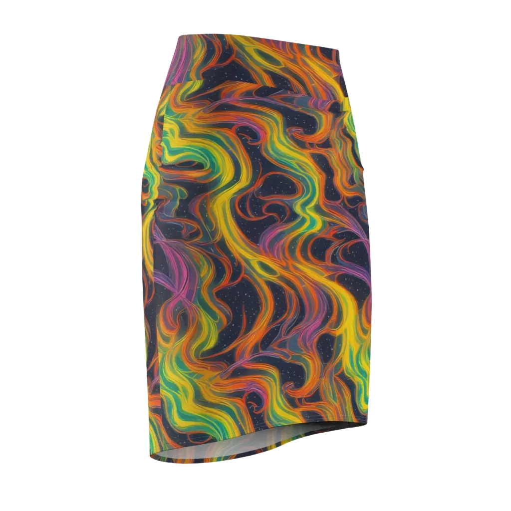 Starfall Ribbons on Pencil Skirt — Front Side