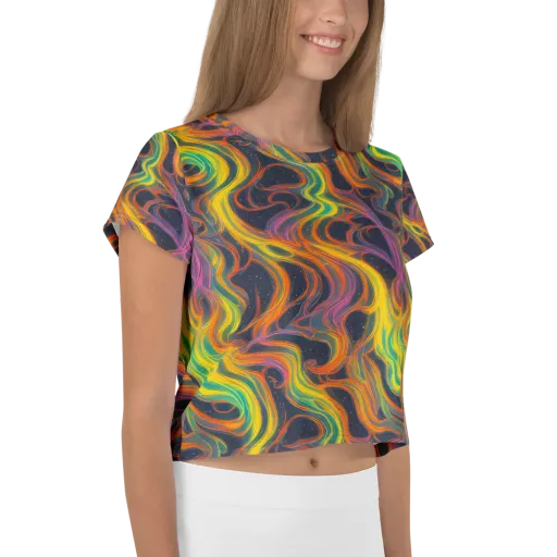 Starfall Ribbons on a Crop Tee