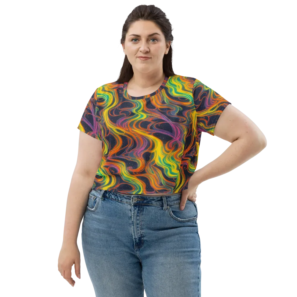 Starfall Ribbons on Crop Tee — Front