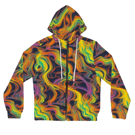 Starfall Ribbons on a Women's Full-Zip Hoodie