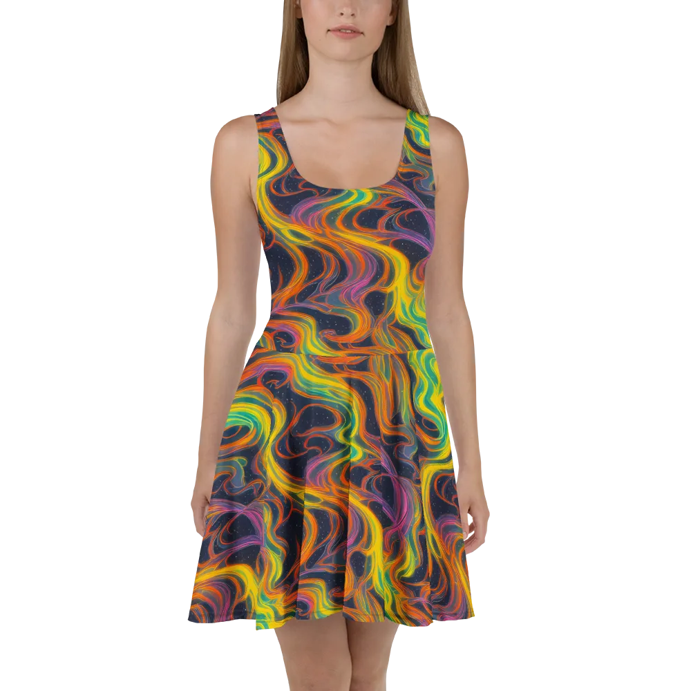 Starfall Ribbons on Skater Dress — Front