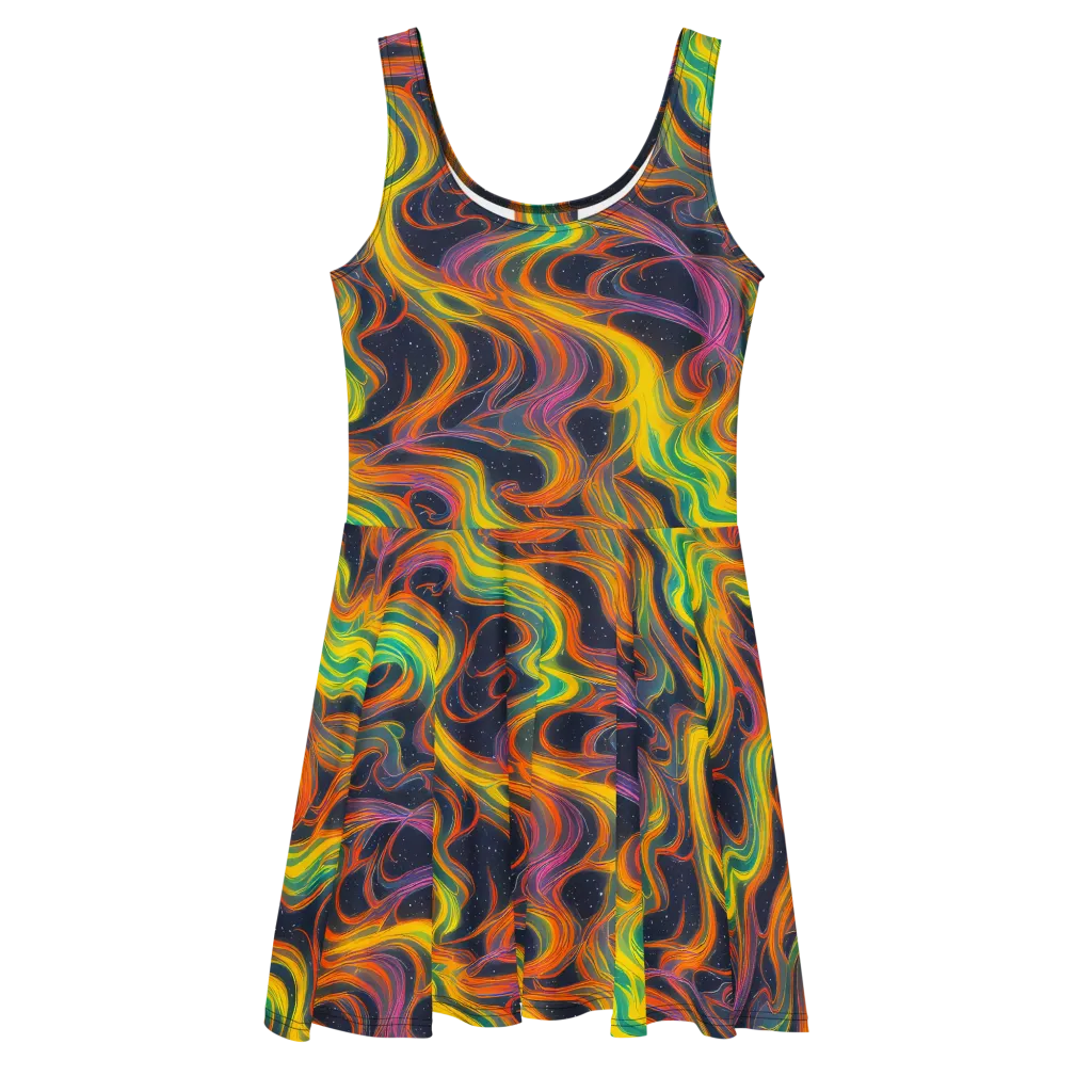 Starfall Ribbons on Skater Dress — Front