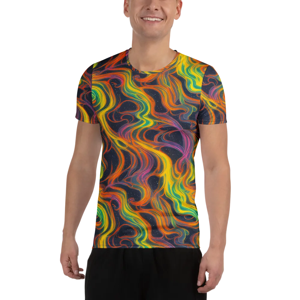 Starfall Ribbons on Men's Athletic T-Shirt — Front