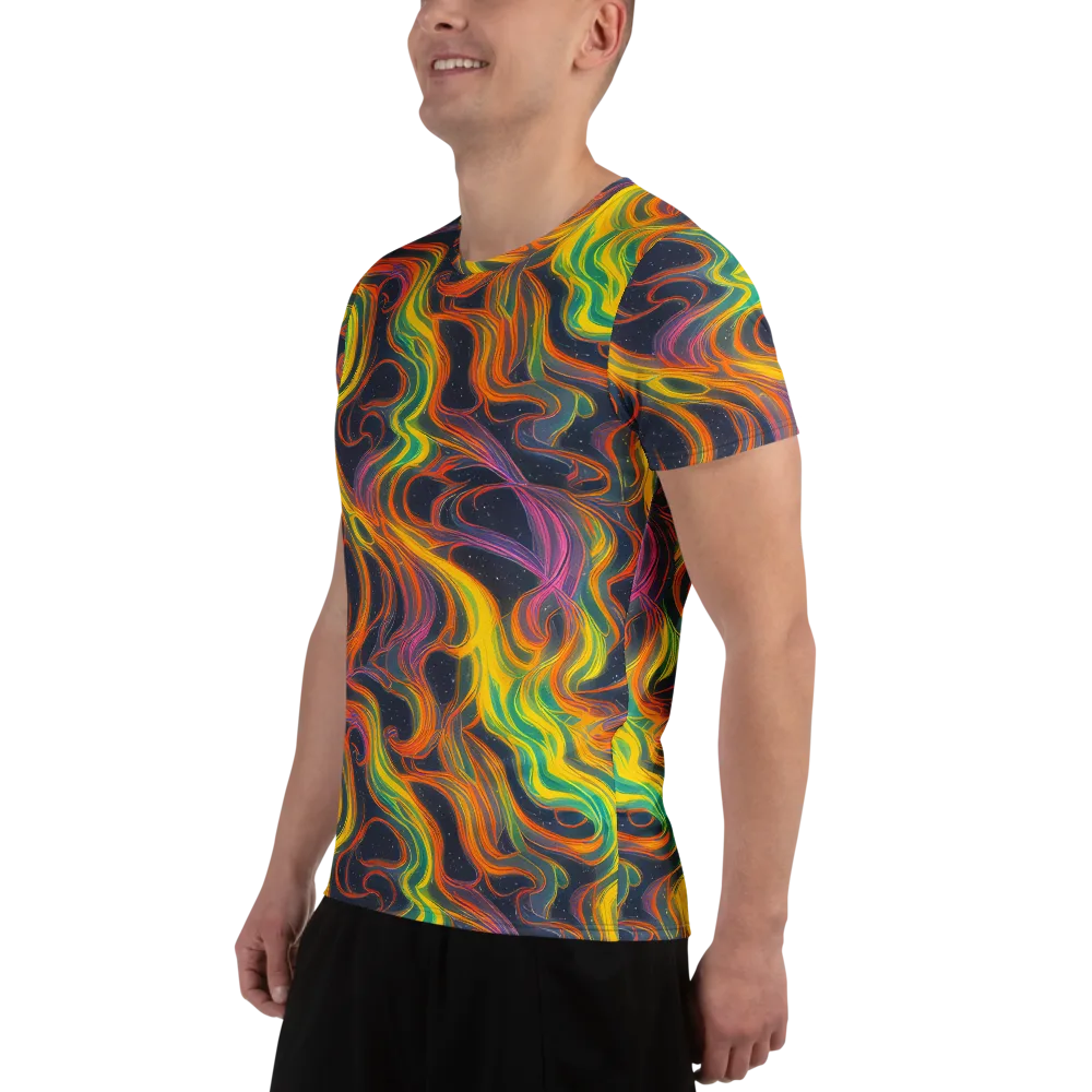 Starfall Ribbons on Men's Athletic T-Shirt — Left