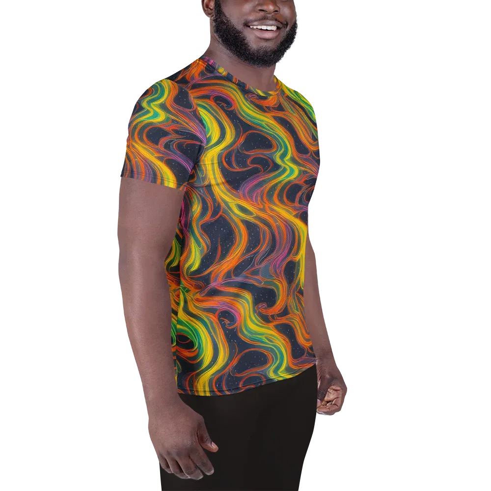 Starfall Ribbons on Men's Athletic T-Shirt — Right