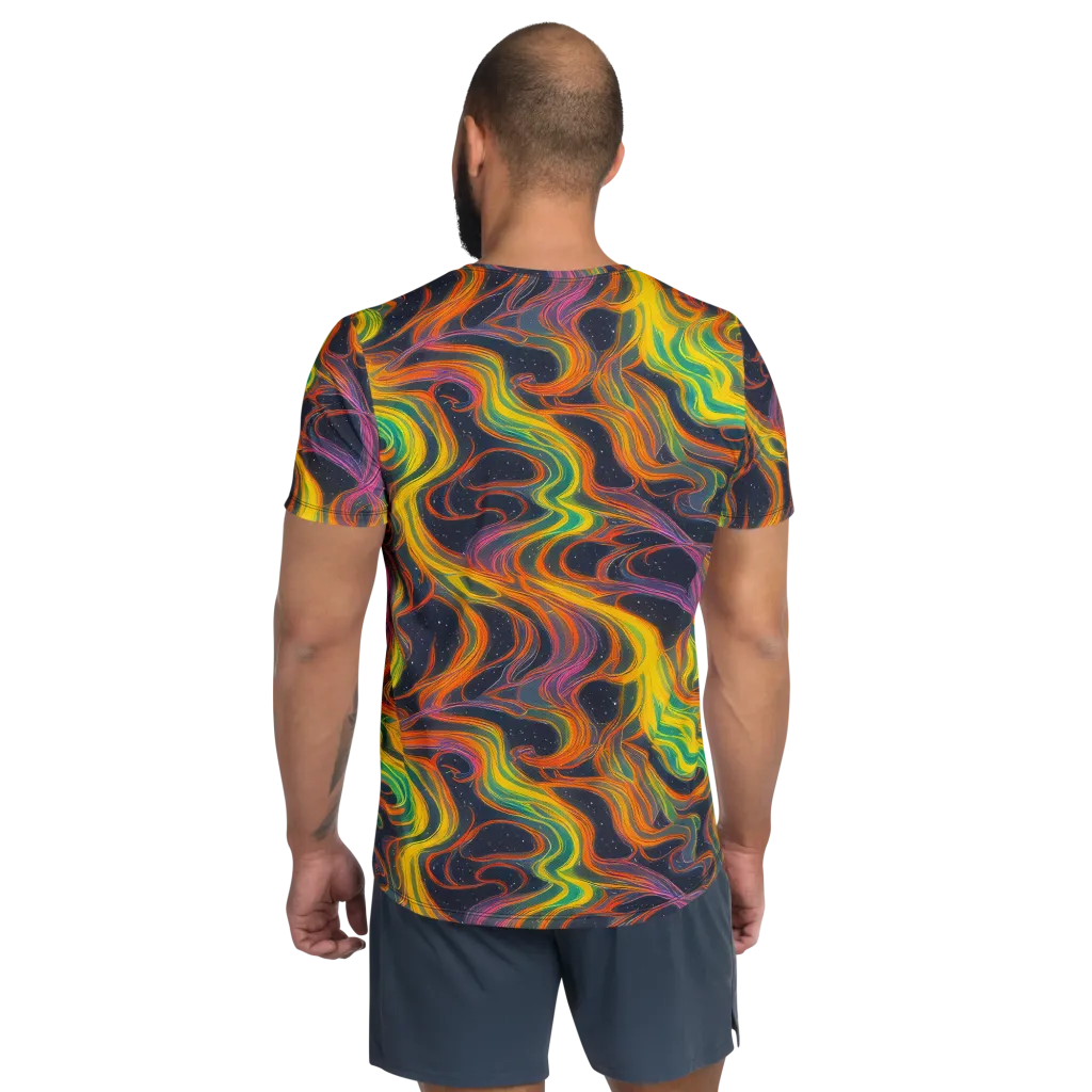 Starfall Ribbons on Men's Athletic T-Shirt — Back