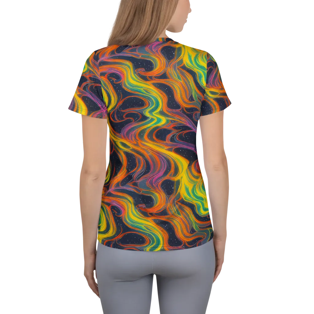 Starfall Ribbons on Women's Athletic T-Shirt — Back