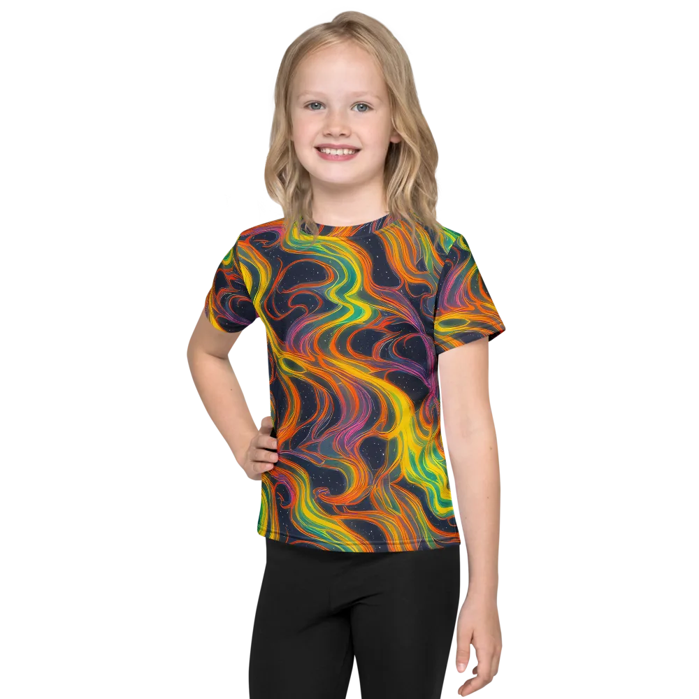 Starfall Ribbons on Kids Crew Neck T-Shirt — Front