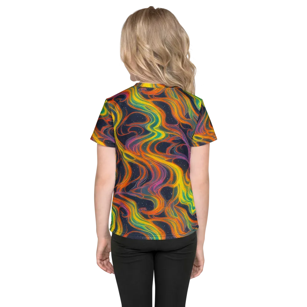 Starfall Ribbons on Kids Crew Neck T-Shirt — Back