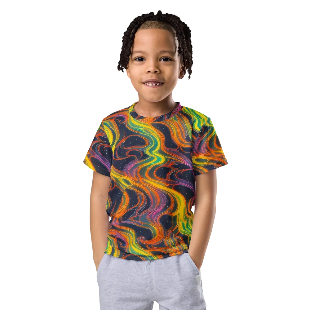 Starfall Ribbons on Kids Crew Neck T-Shirt — Front