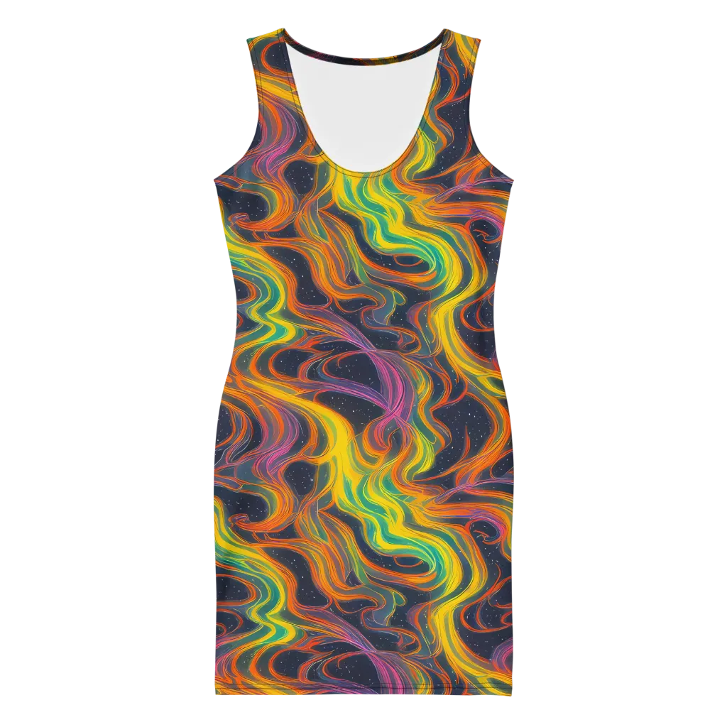 Starfall Ribbons on Bodycon Dress — Front