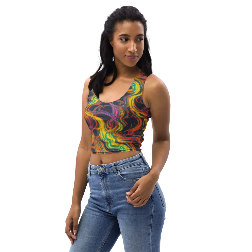 Starfall Ribbons on Crop Top — Left Front