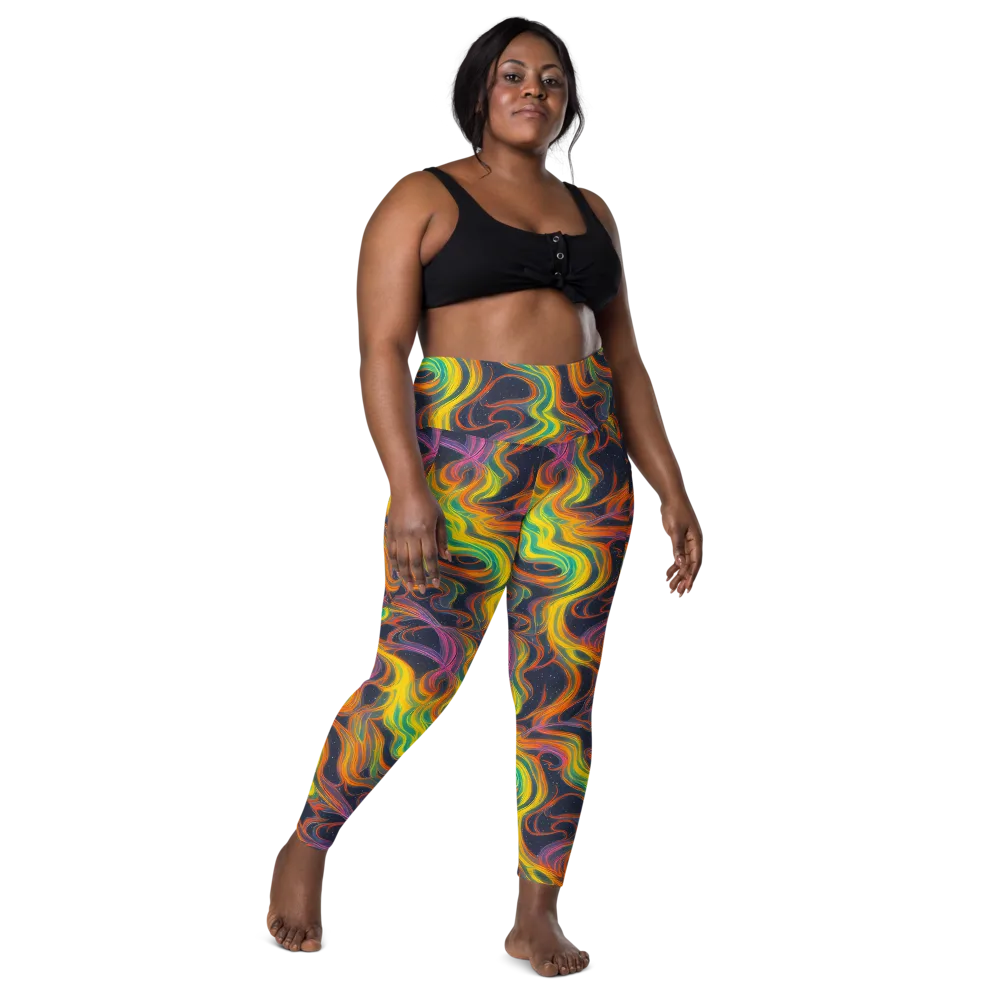Starfall Ribbons on Leggings with Pockets — Front