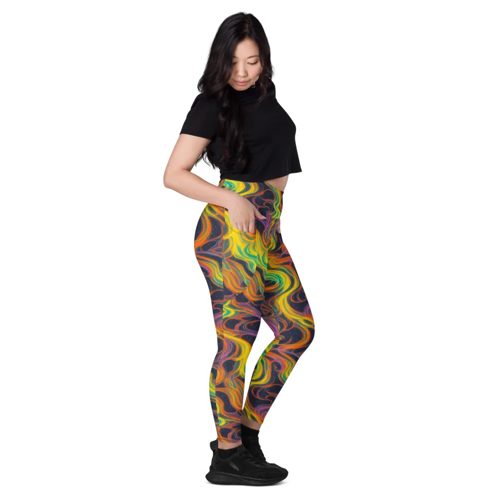 Starfall Ribbons on Leggings with Pockets — Right
