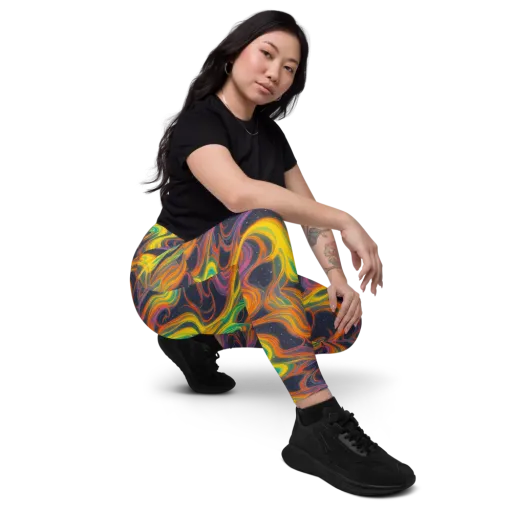 Starfall Ribbons on a Leggings with Pockets